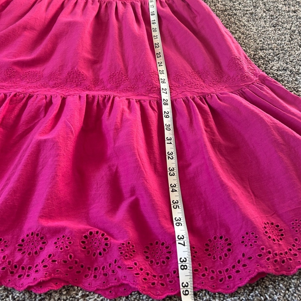 St Johns Bay Womens Magenta Pink Tiered Eyelet Sleeveless Dress Small NWT - Picture 8 of 8